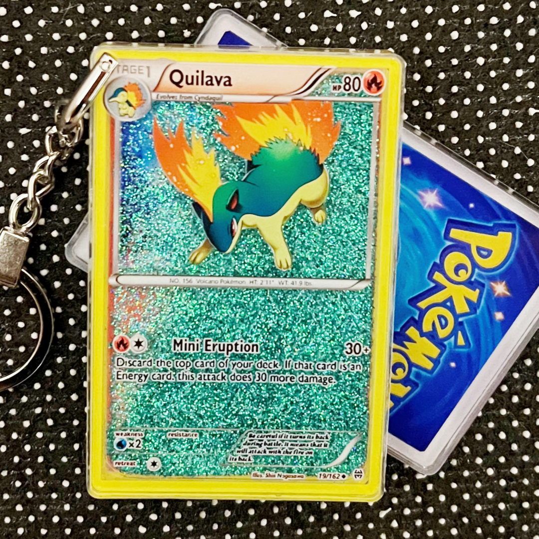 Quilava Card Quicksand Keychain