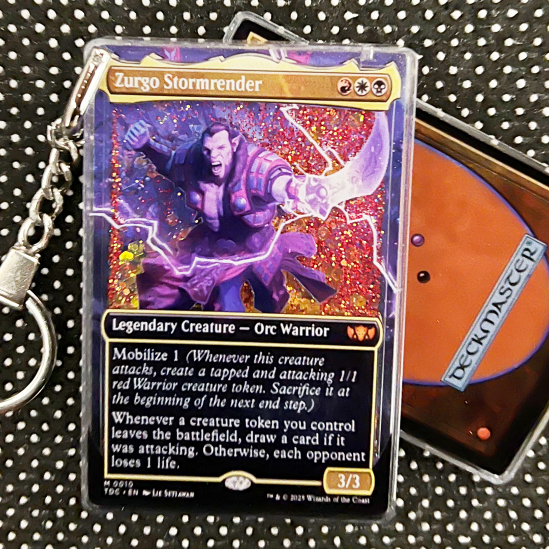 Zurgo Stormrender Magic the Gathering Card Quicksand Keychain