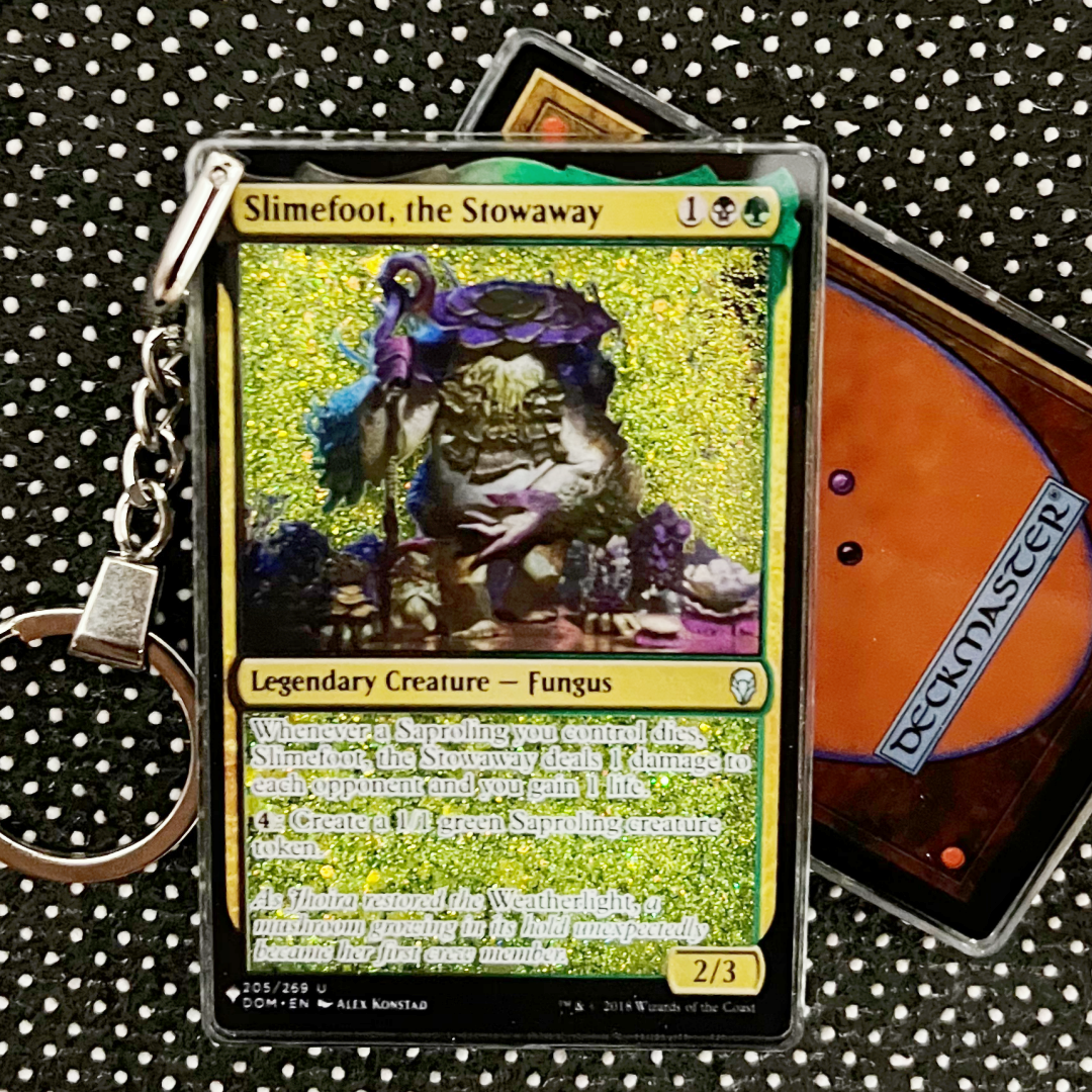 Slimefoot, the Stowaway Magic the Gathering Card Quicksand Keychain