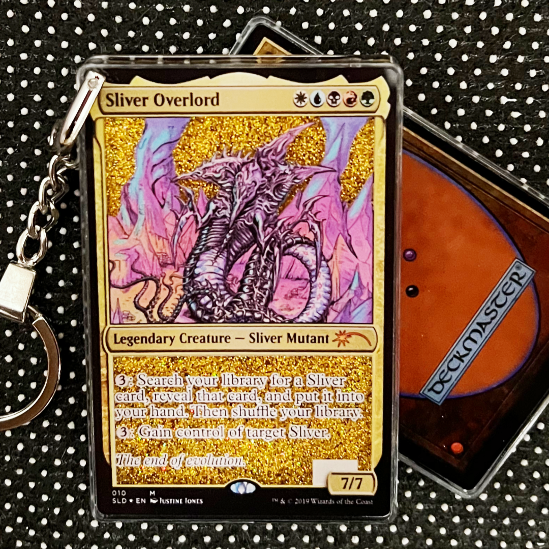 Sliver Overlord Magic the Gathering Card Quicksand Keychain