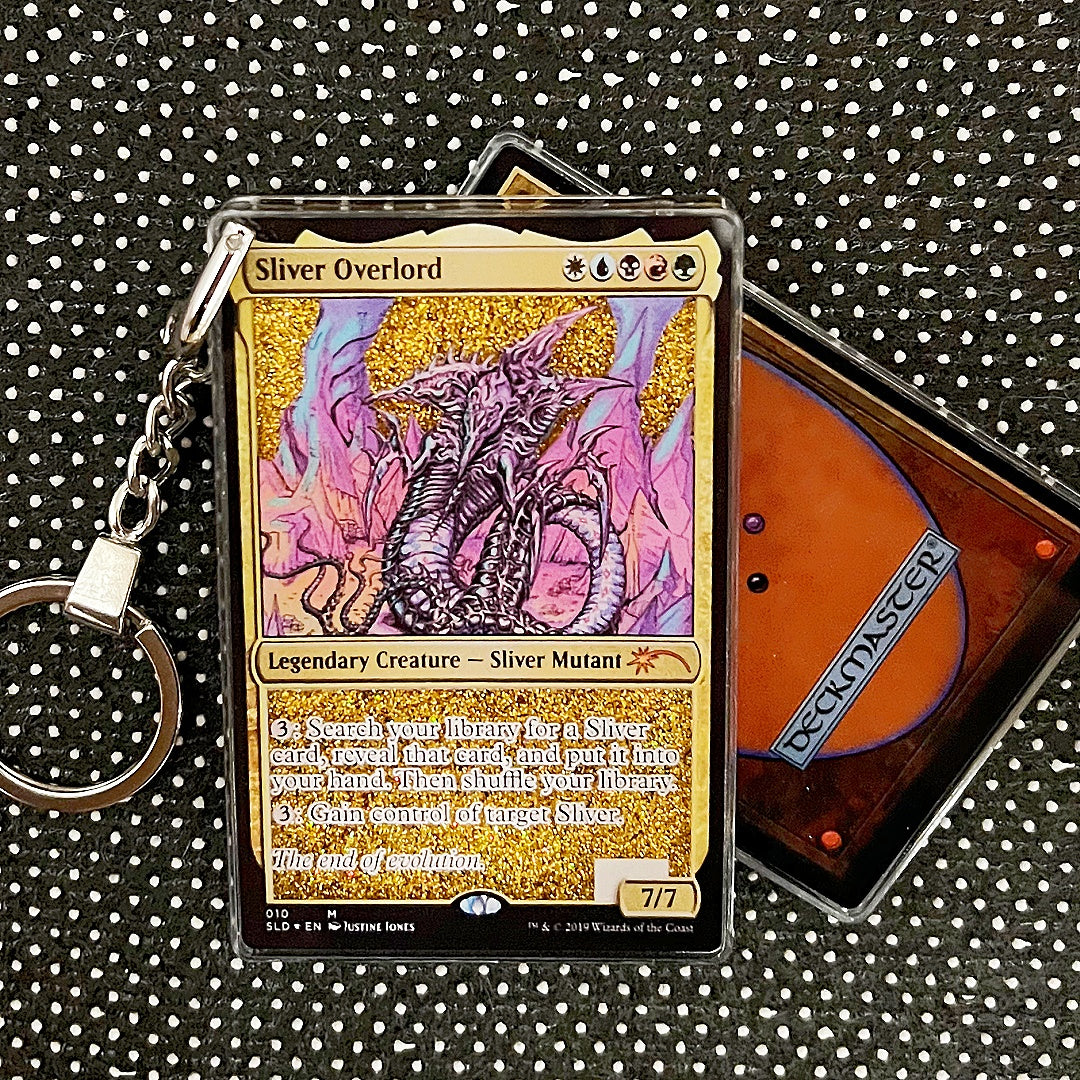 Sliver Overlord Card Quicksand Keychain