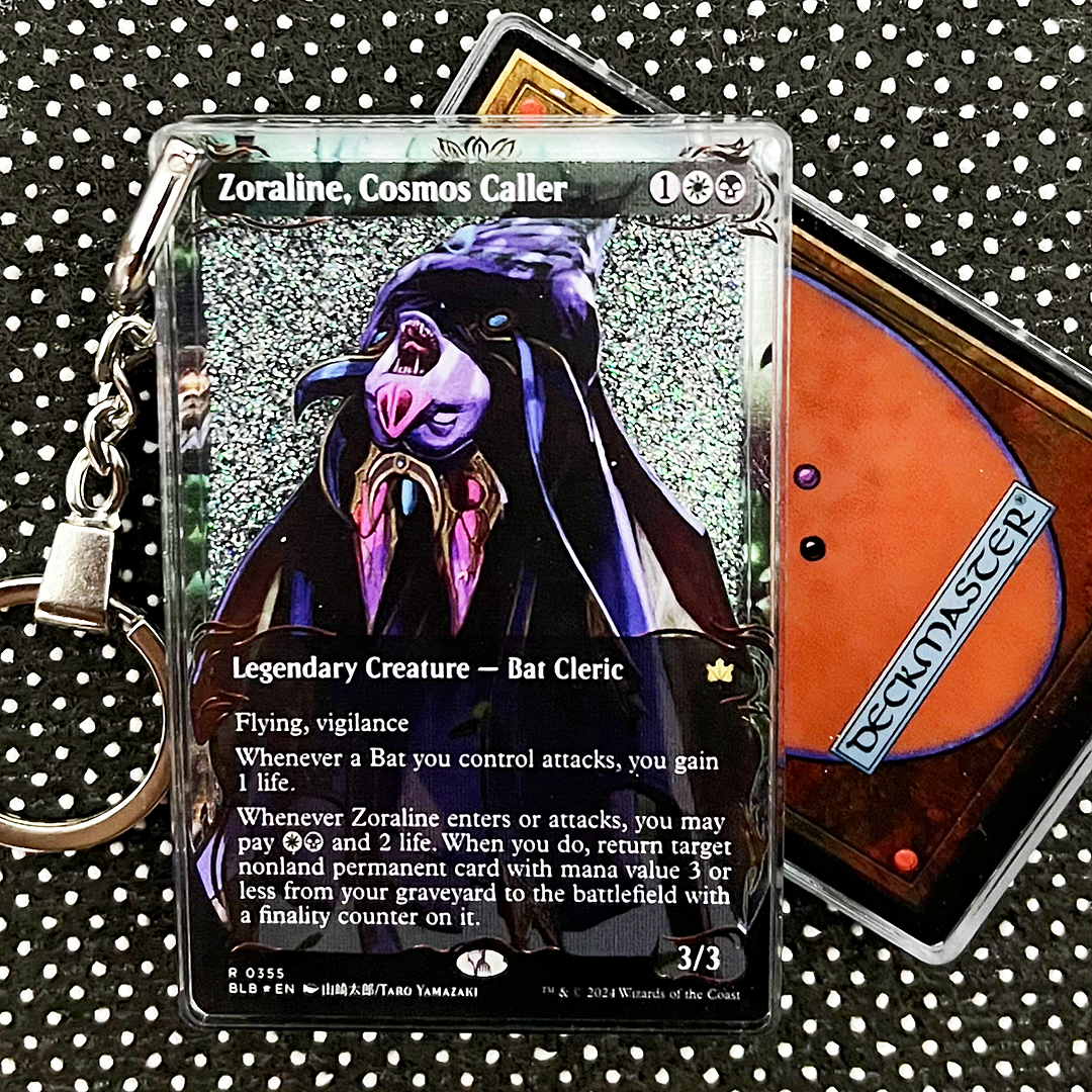 Zoraline, Cosmos Caller Magic the Gathering Card Quicksand Keychain