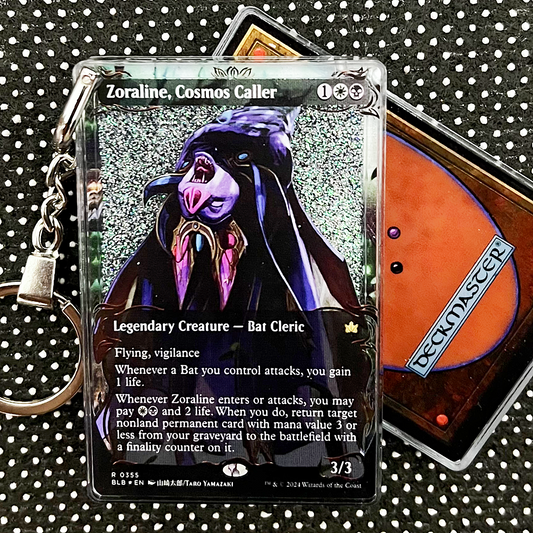 Zoraline, Cosmos Caller Magic the Gathering Card Quicksand Keychain