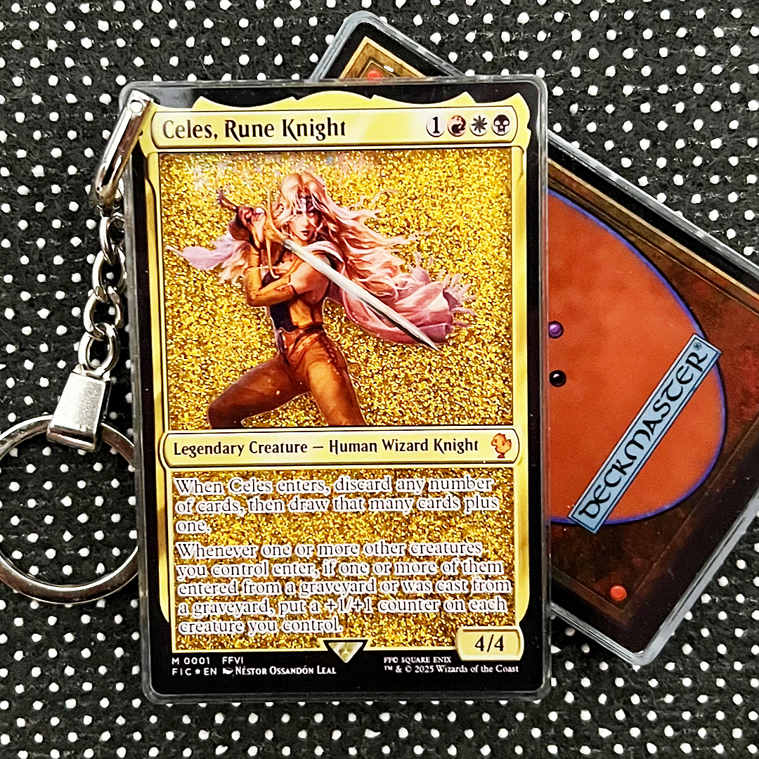 Celes, Rune Knight Magic the Gathering Card Quicksand Keychain