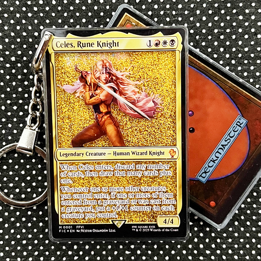 Celes, Rune Knight Magic the Gathering Card Quicksand Keychain