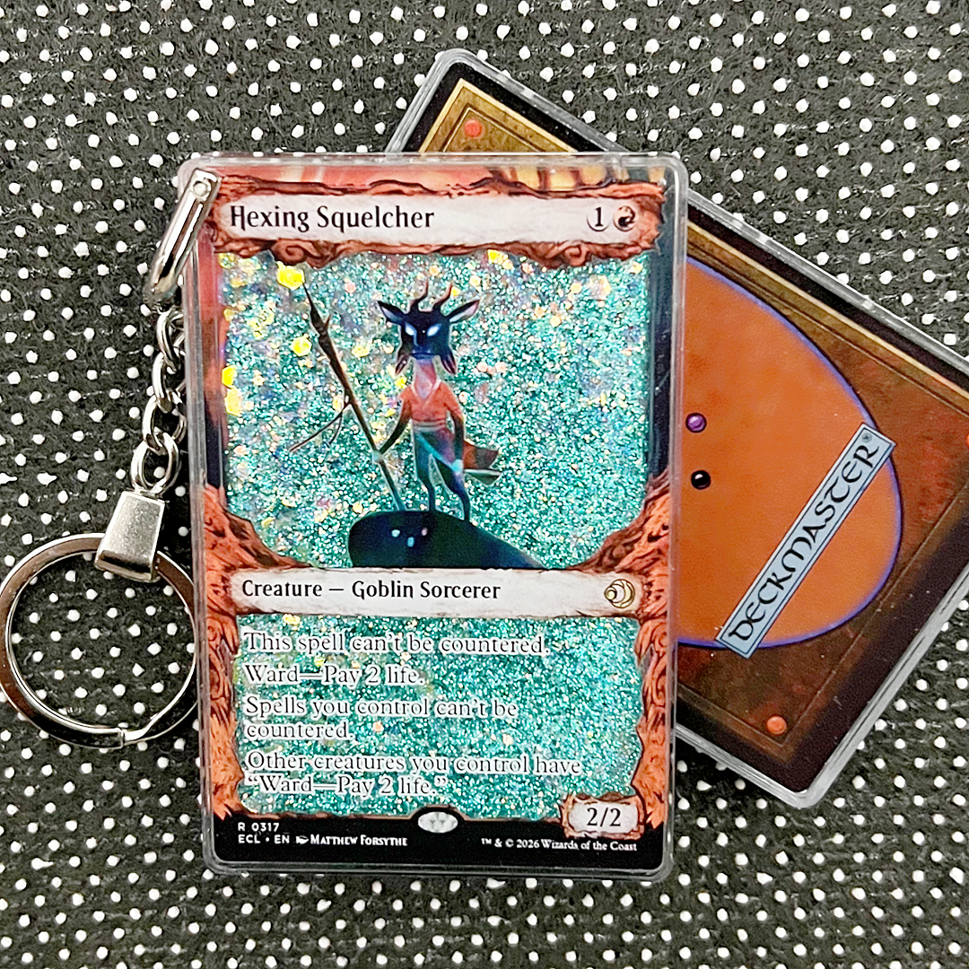 Hexing Squelcher Magic the Gathering Card Quicksand Keychain