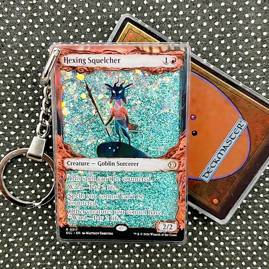 Hexing Squelcher Magic the Gathering Card Quicksand Keychain