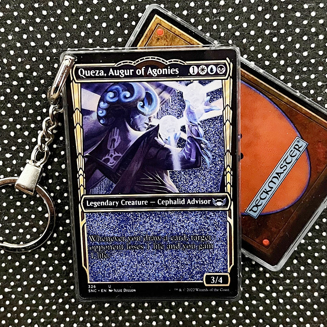 Queza. Augur of Agonies Magic the Gathering Card Quicksand Keychain