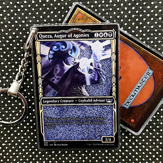 Queza. Augur of Agonies Magic the Gathering Card Quicksand Keychain