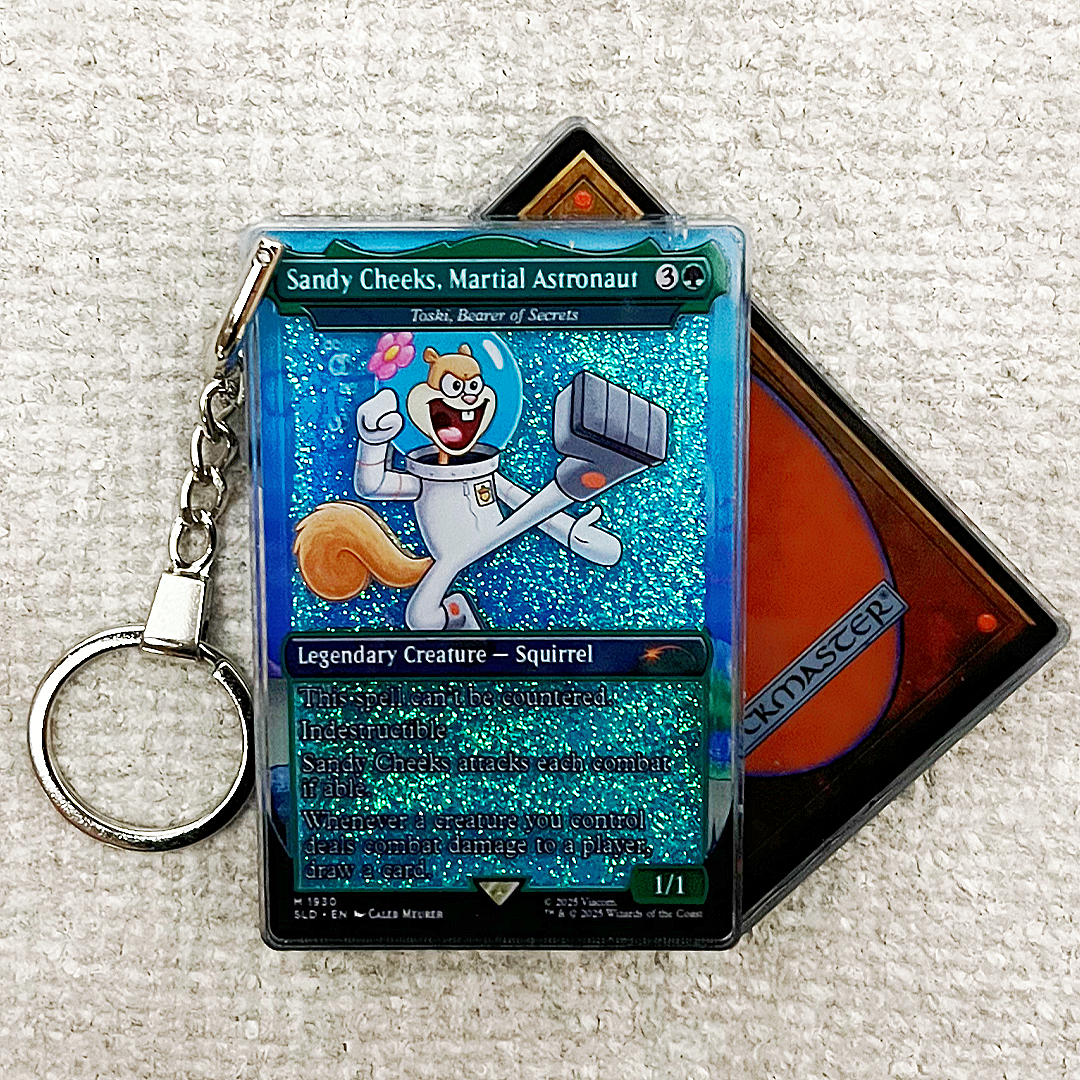 Sandy Cheeks, Martial Astronaut Magic the Gathering Card Quicksand Keychain