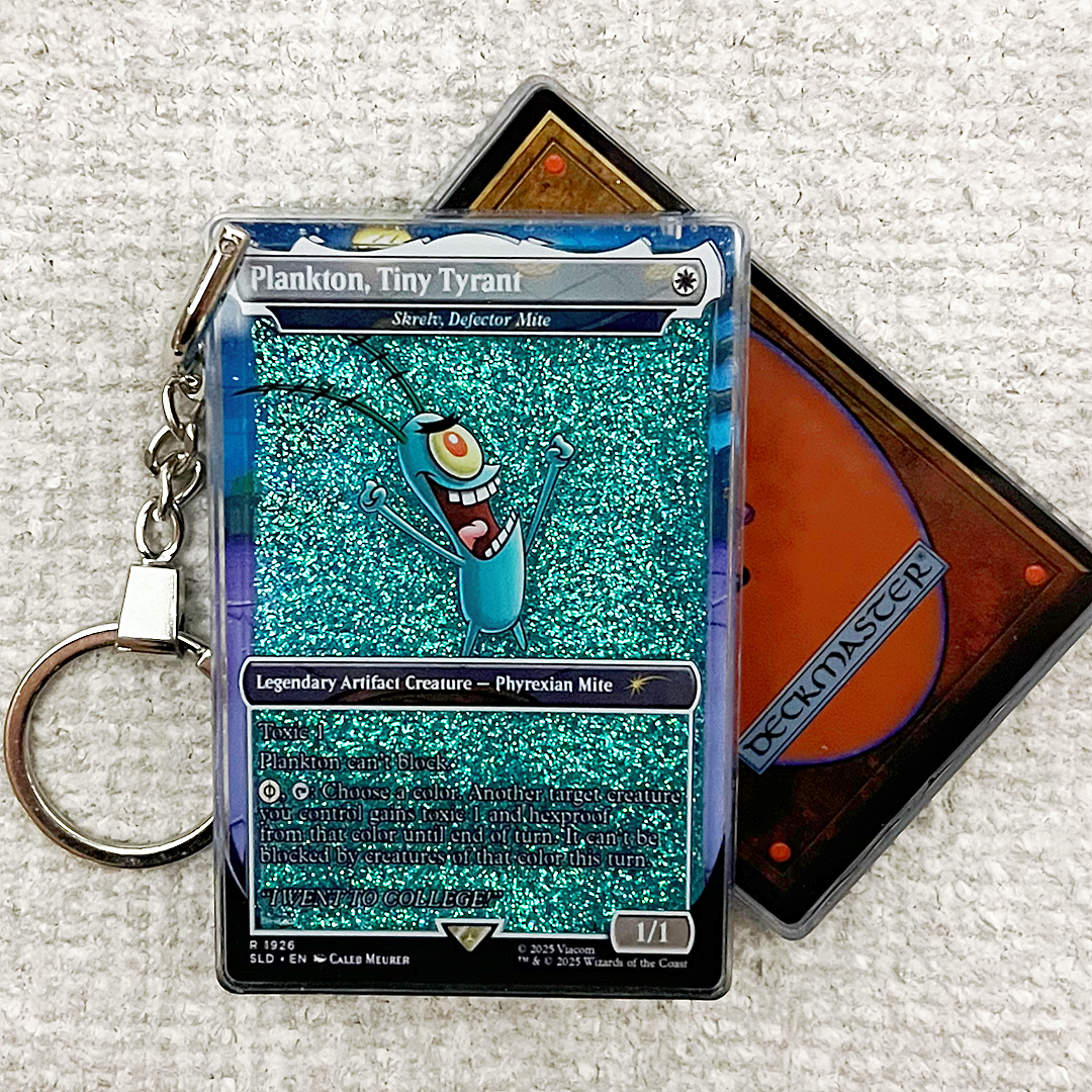 Plankton, Tiny Tyrant Magic the Gathering Card Quicksand Keychain