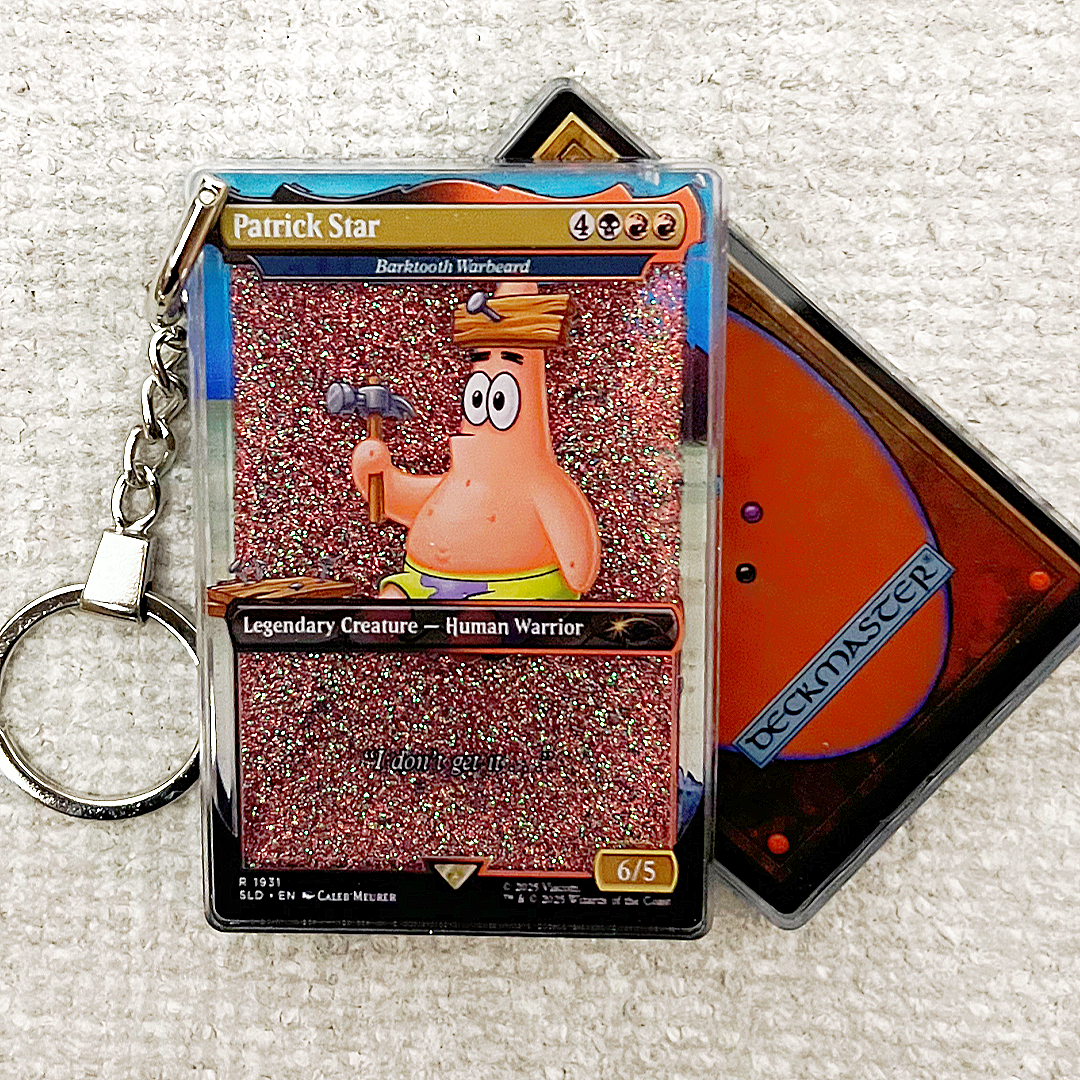Patrick Star Magic the Gathering Card Quicksand Keychain
