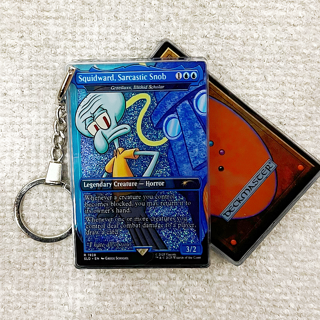 Squidward, Sarcastic Snob Magic the Gathering Card Quicksand Keychain
