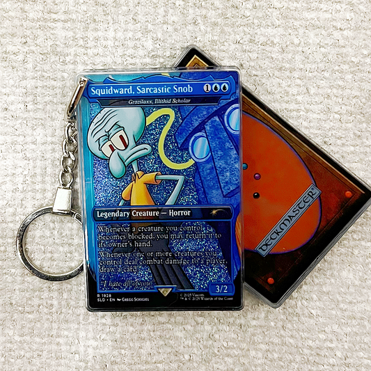 Squidward, Sarcastic Snob Magic the Gathering Card Quicksand Keychain
