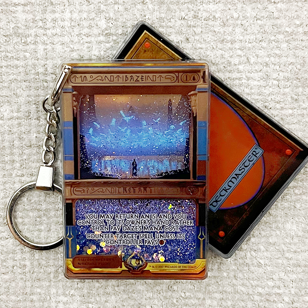 Daze Magic the Gathering Card Quicksand Keychain