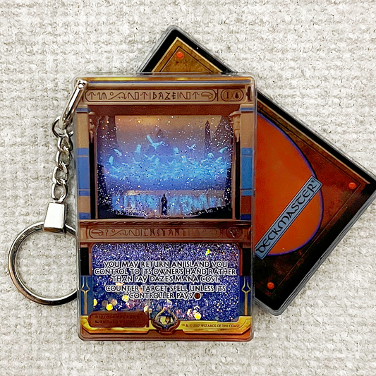 Daze Magic the Gathering Card Quicksand Keychain