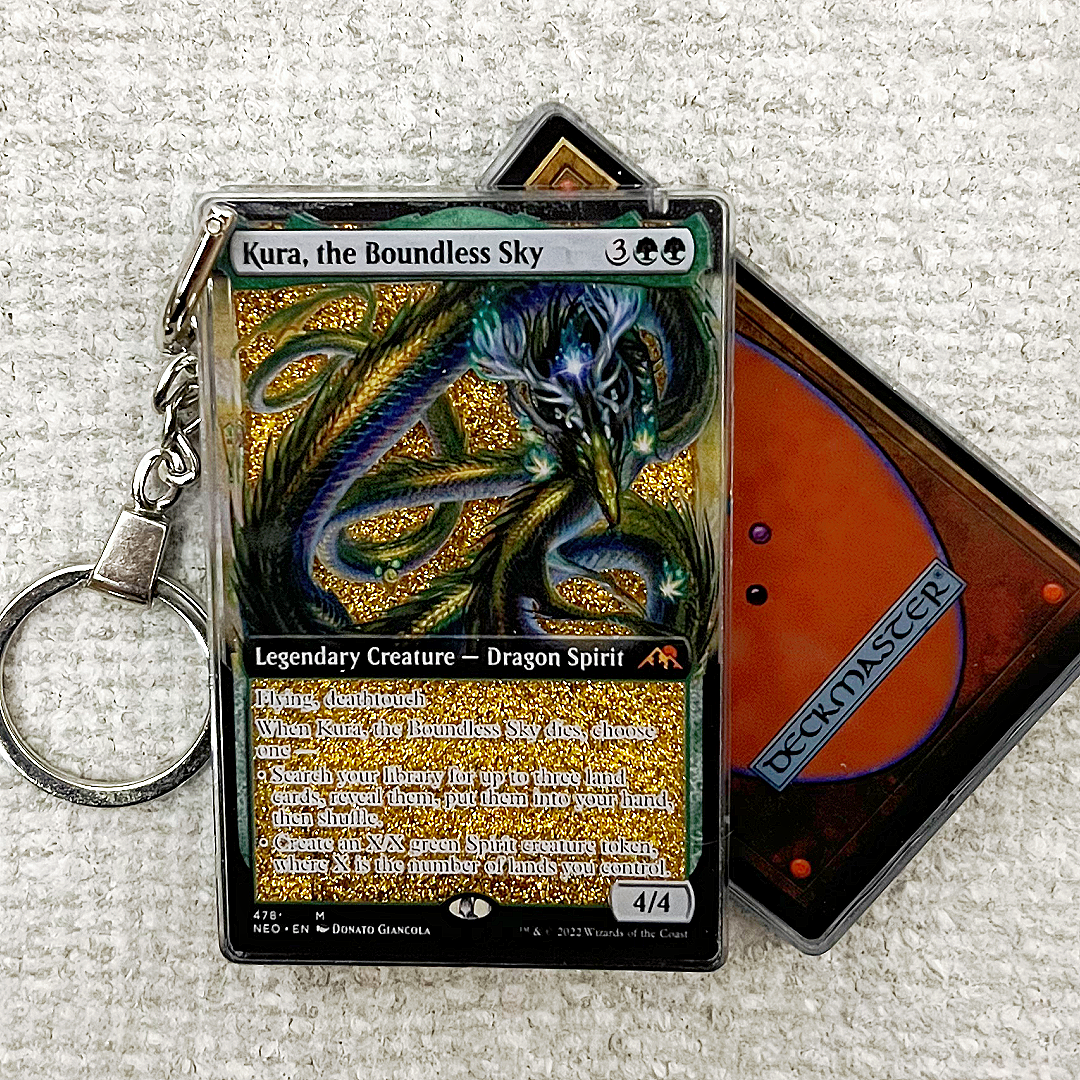 Kura, the Boundless Sky Magic the Gathering Card Quicksand Keychain