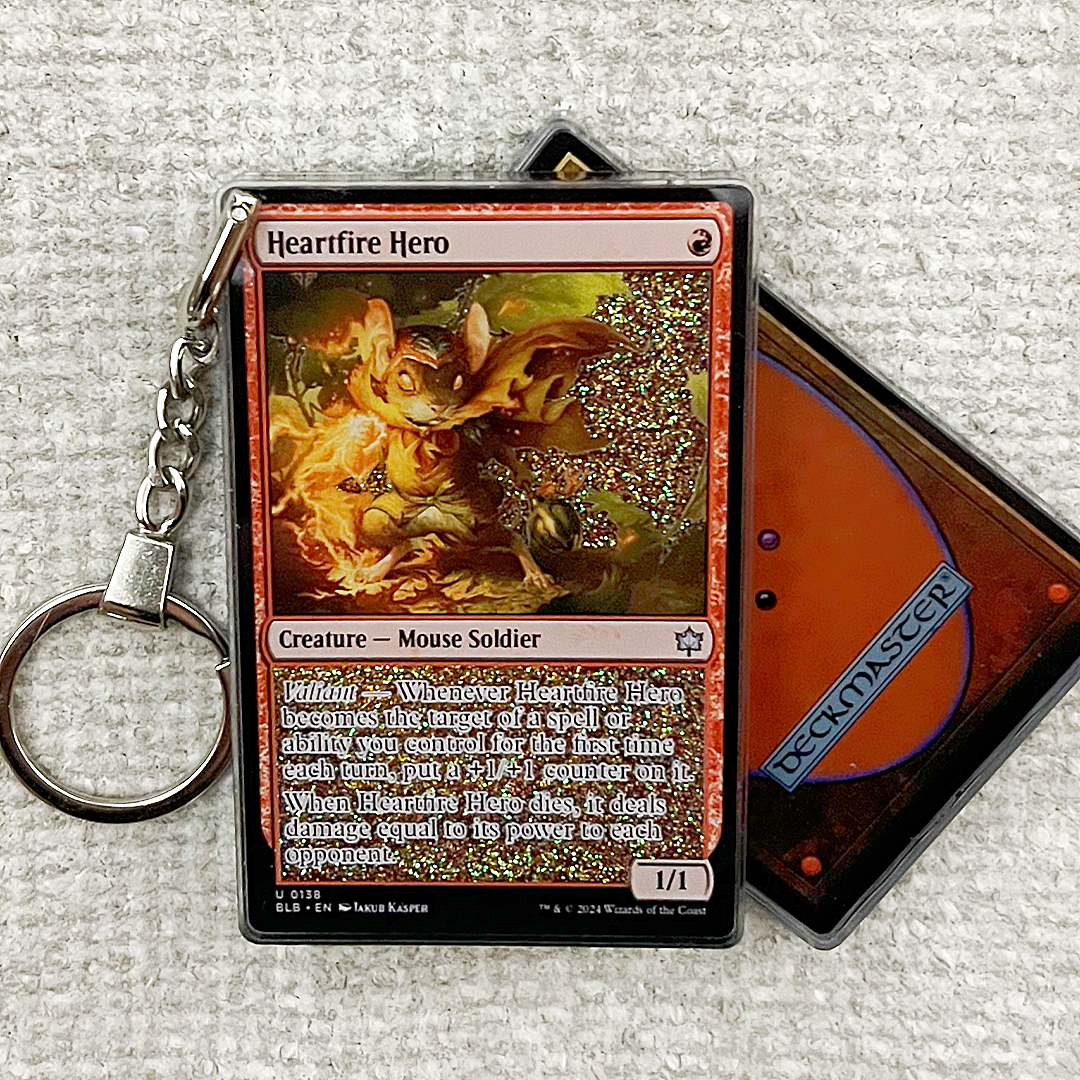 Heartfire Hero Magic the Gathering Card Quicksand Keychain