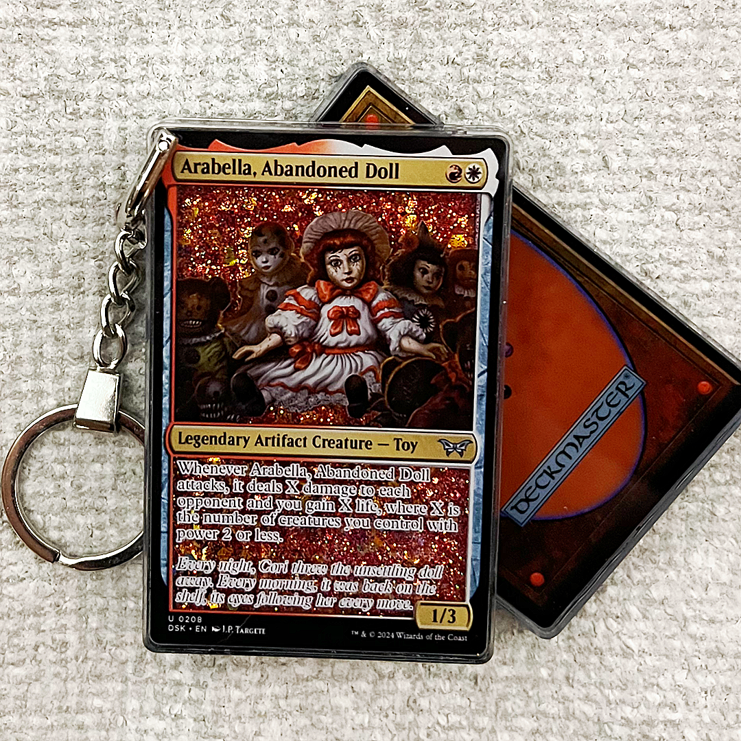Arabella, Abandoned Doll Magic the Gathering Card Quicksand Keychain