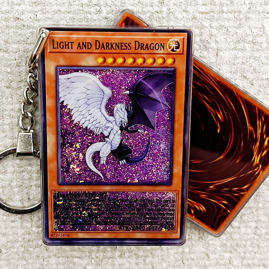 LIGHT AND DARKNESS DRAGON Card Quicksand Keychain