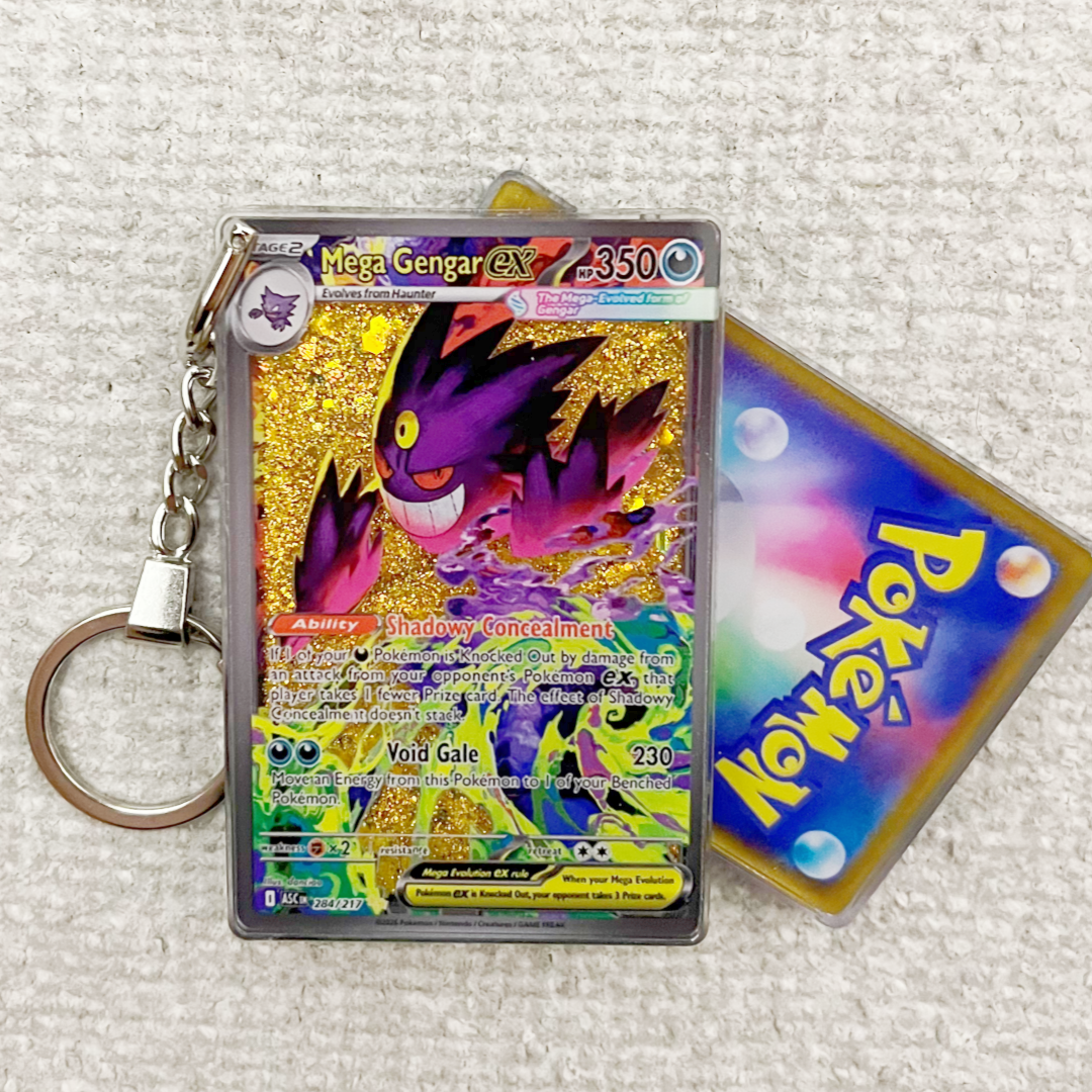 Mega Gengar EX Card Quicksand Keychain