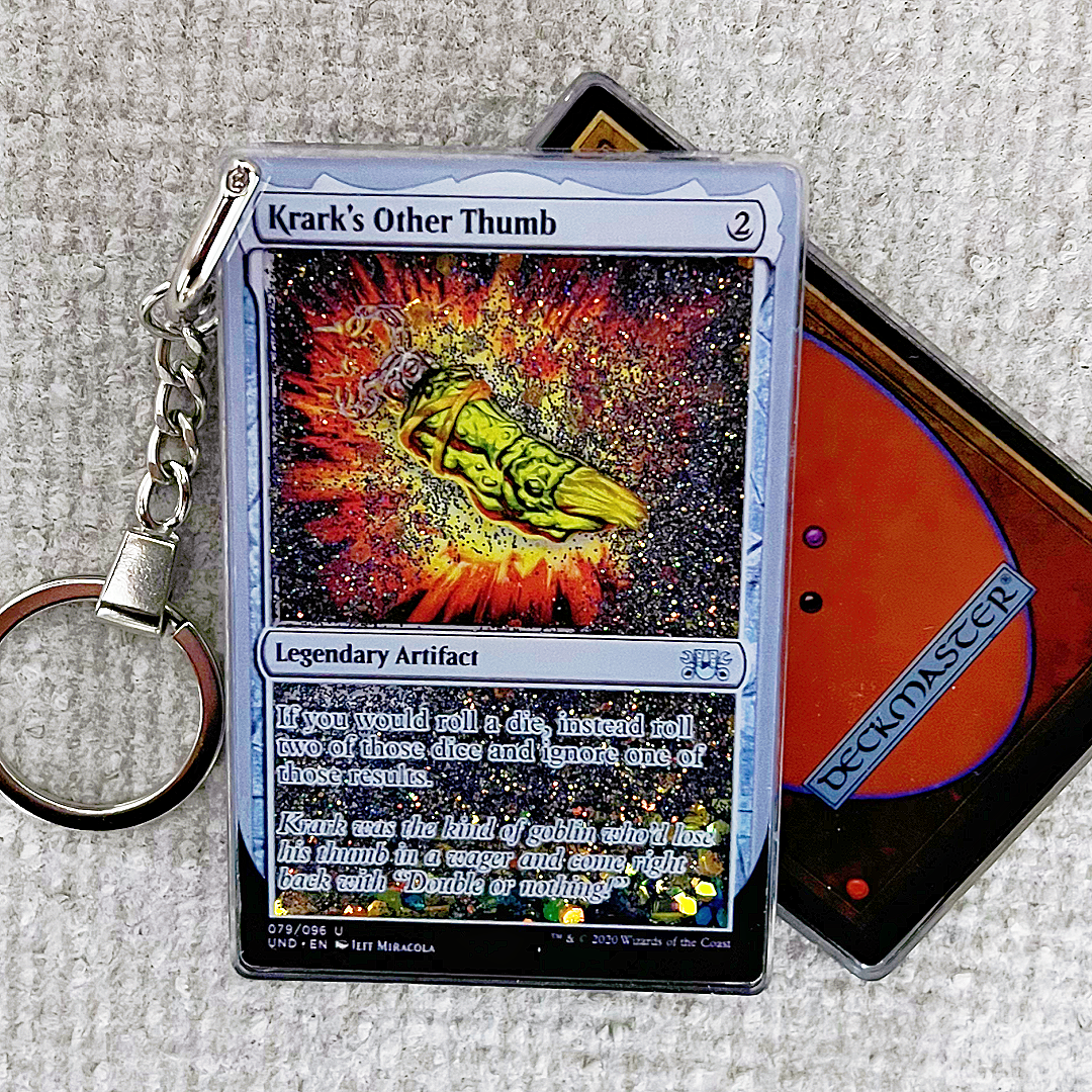 Krark's Orher Thumb Magic the Gathering Card Quicksand Keychain