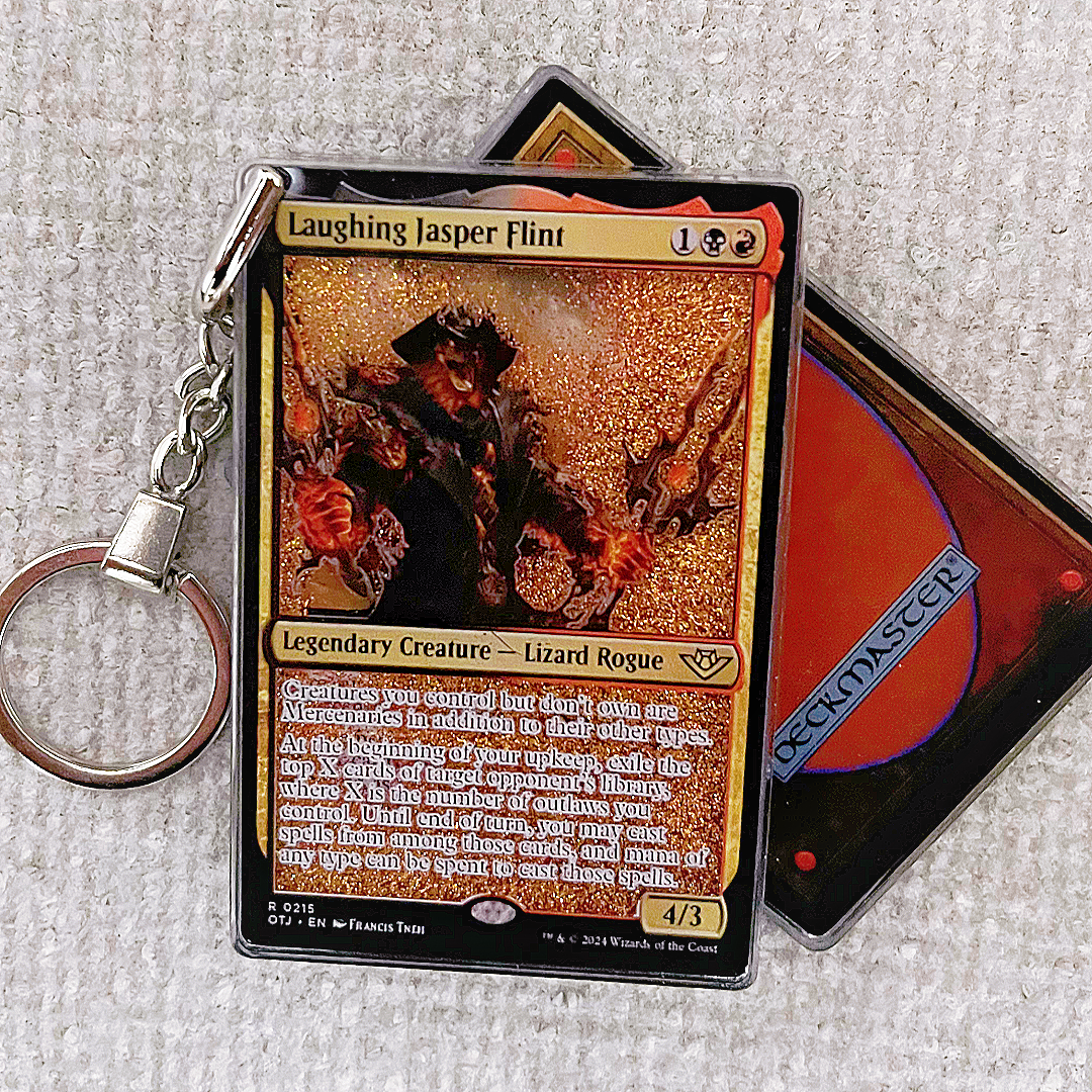 Laughing Jasper Flint Magic the Gathering Card Quicksand Keychain