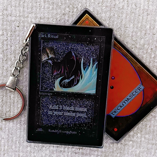 Dark Ritual Magic the Gathering Card Quicksand Keychain