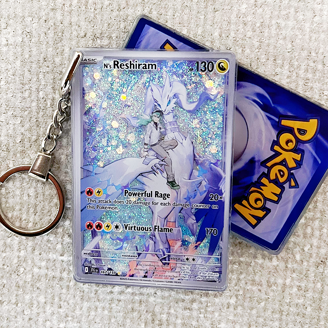 N`s Reshiram AR-English Version Card Quicksand Keychain