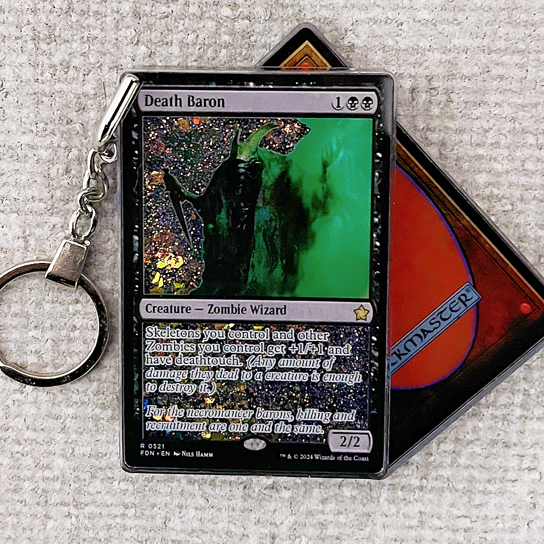 Death Baron Magic the Gathering Card Quicksand Keychain