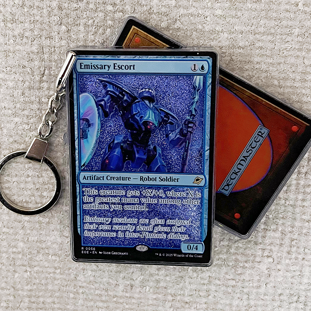 Emissary Escort Magic the Gathering Card Quicksand Keychain