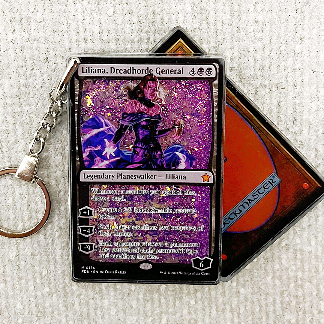 Liliana, Dreadhorde General Card Quicksand Keychain