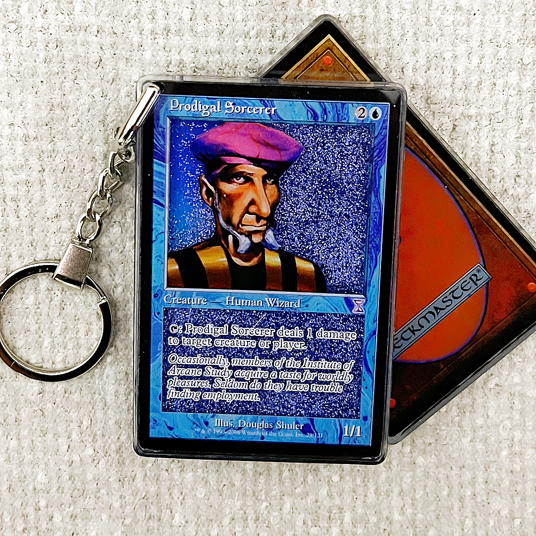 Prodigal Sorcerer Magic the Gathering Card Quicksand Keychain