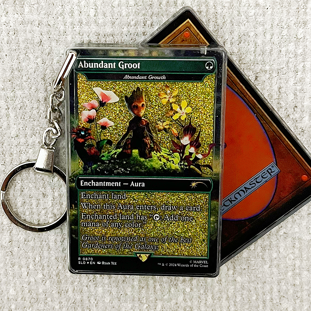 Abundant Groot Magic the Gathering Card Quicksand Keychain
