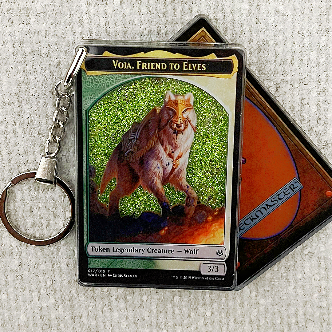 Voja, Friend to Elves Magic the Gathering Card Quicksand Keychain