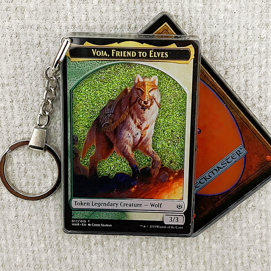 Voja, Friend to Elves Magic the Gathering Card Quicksand Keychain