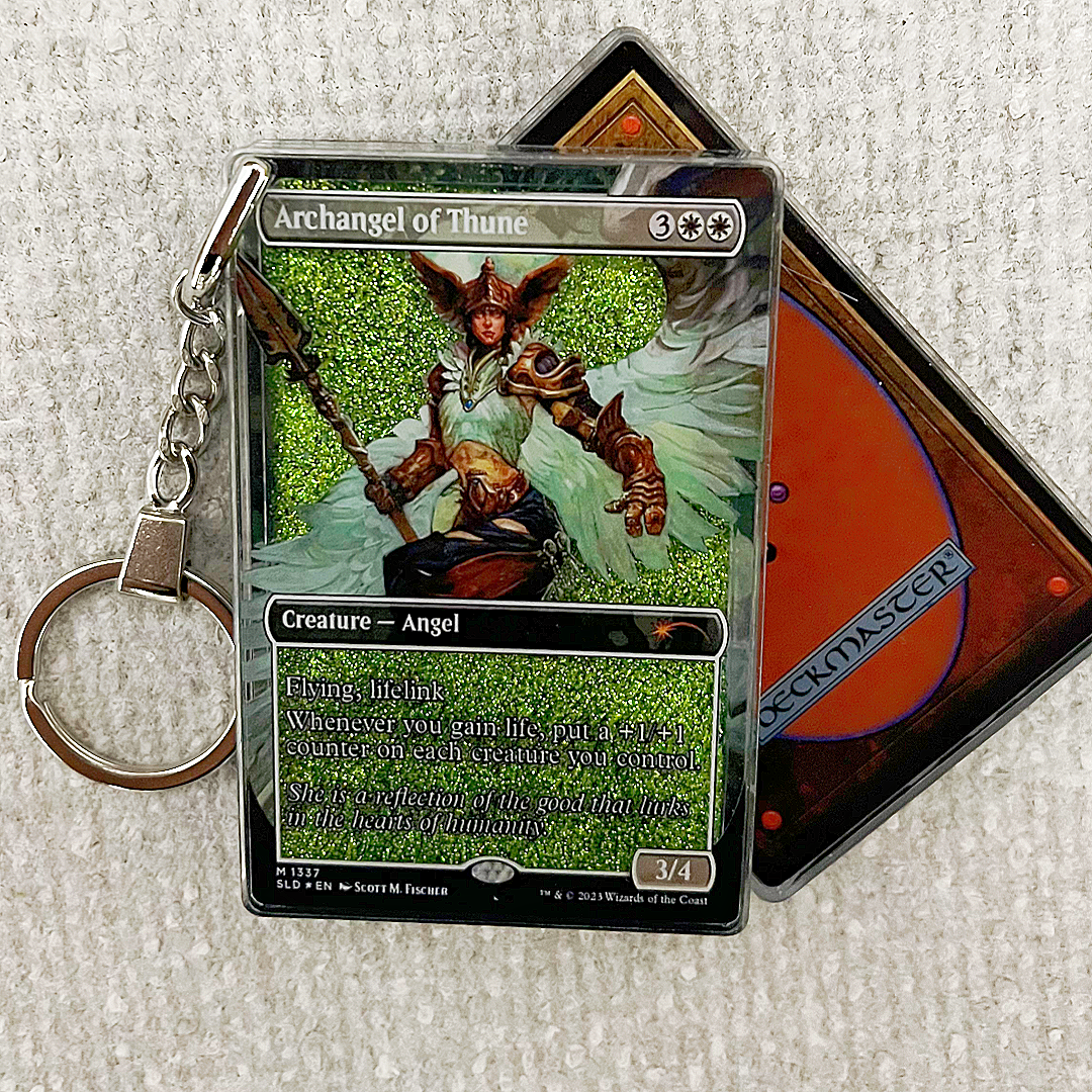 Archangel of Thune Magic the Gathering Card Quicksand Keychain