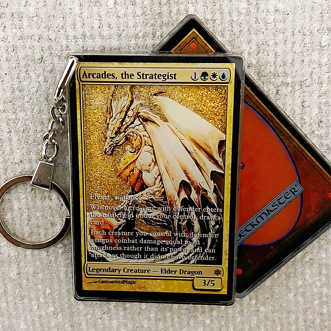 Arcades, the Strategist Magic the Gathering Card Quicksand Keychain