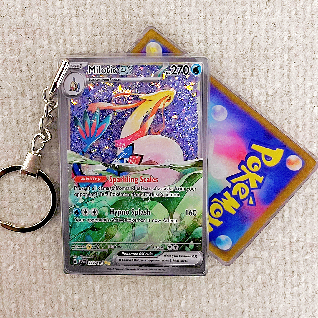 Milotic EX Card Quicksand Keychain