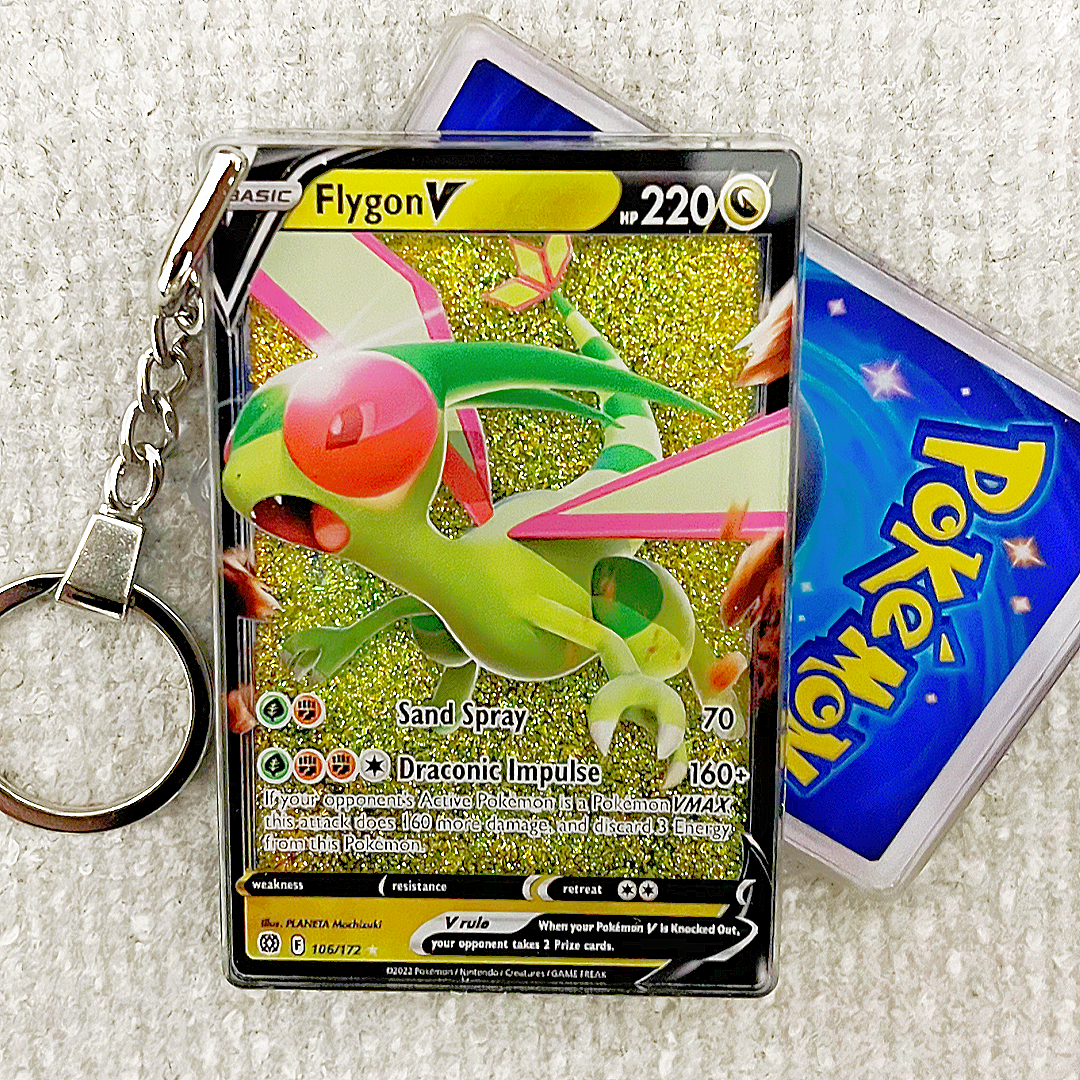 Flygon V Card Quicksand Keychain