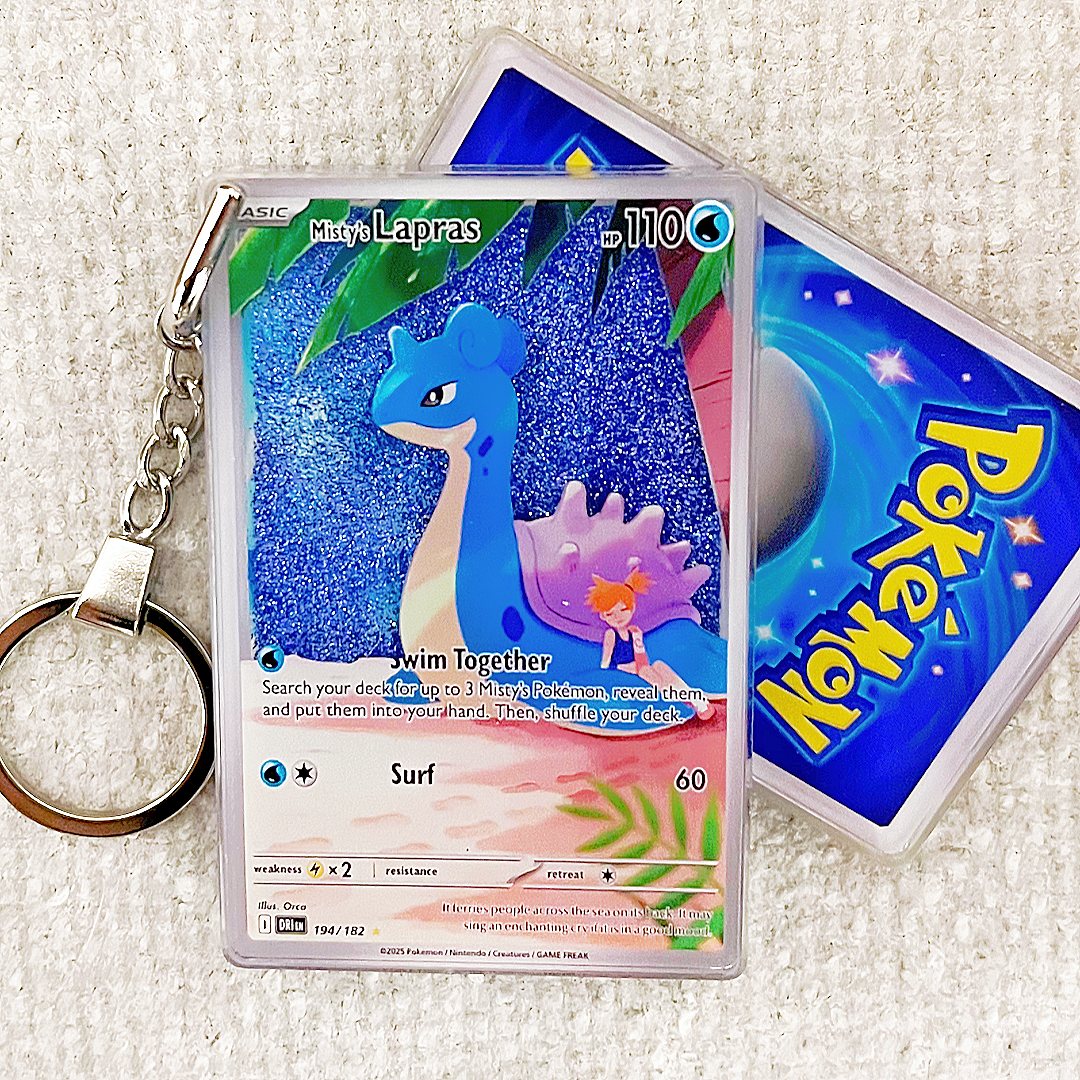 Mistys Lapras Card Quicksand Keychain