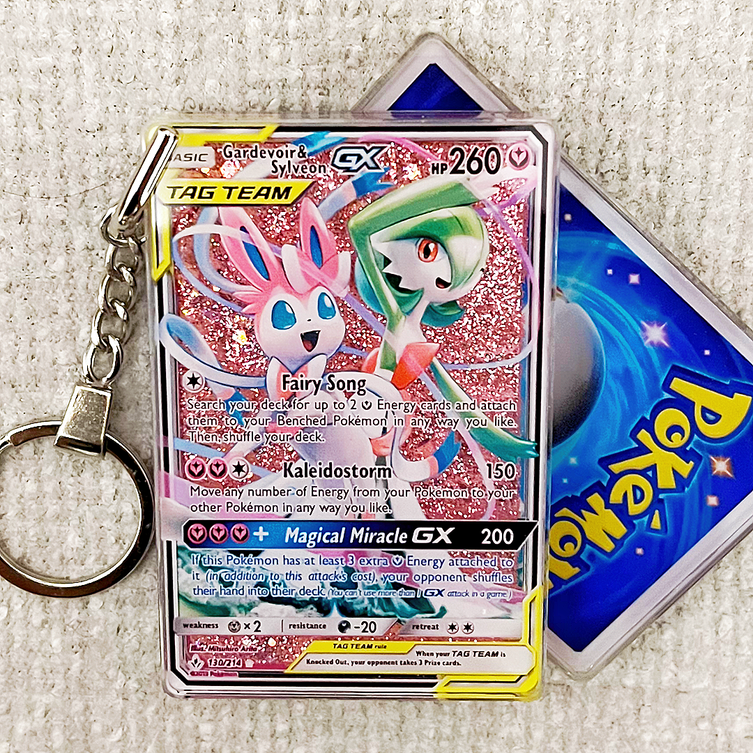 Gardevoir & Sylveon GX Card Quicksand Keychain