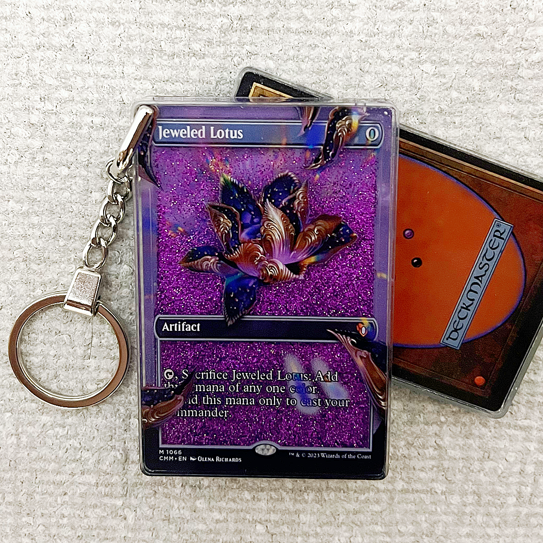 Jeweled Lotus Magic the Gathering Card Quicksand Keychain