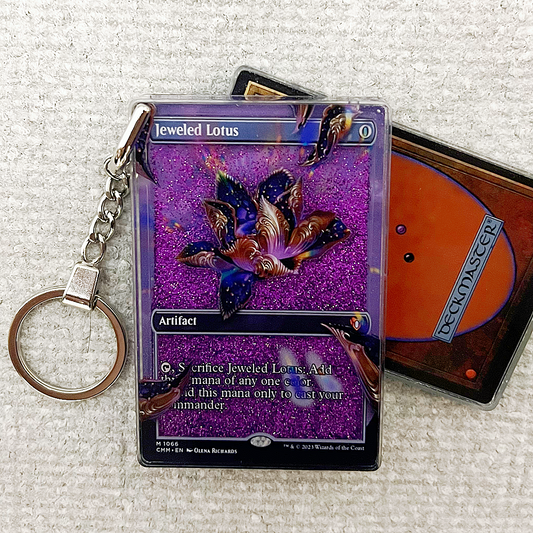 Jeweled Lotus Magic the Gathering Card Quicksand Keychain