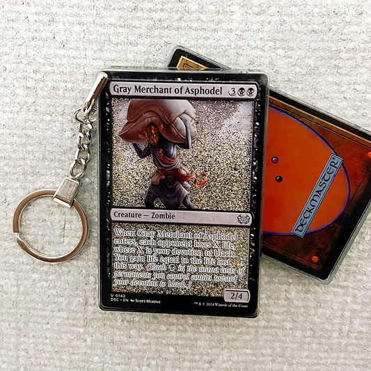 Gray Merchant of Asphodel Magic the Gathering Card Quicksand Keychain