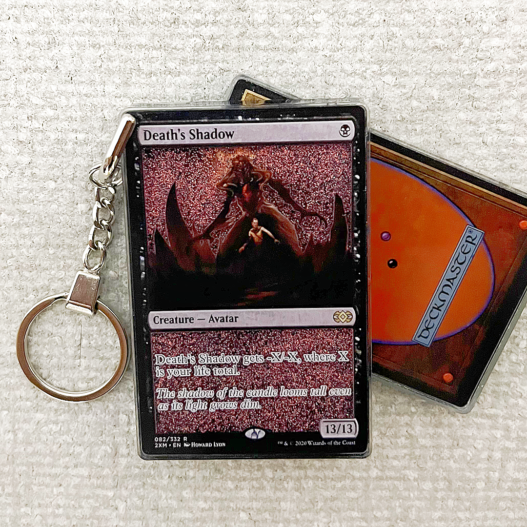 Death's Shadow Magic the Gathering Card Quicksand Keychain