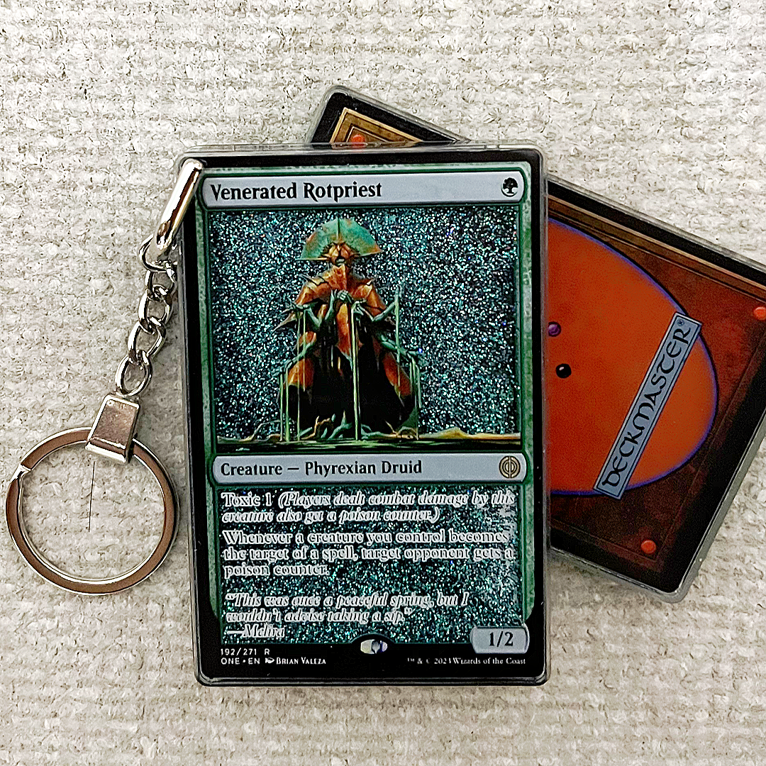 Venerated Rotpriest Magic the Gathering Card Quicksand Keychain