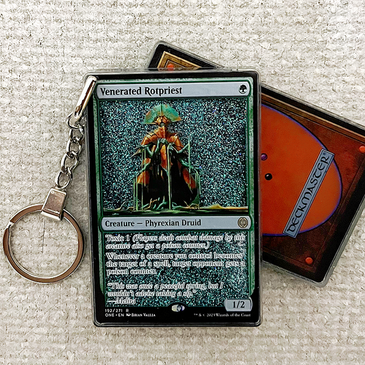 Venerated Rotpriest Magic the Gathering Card Quicksand Keychain