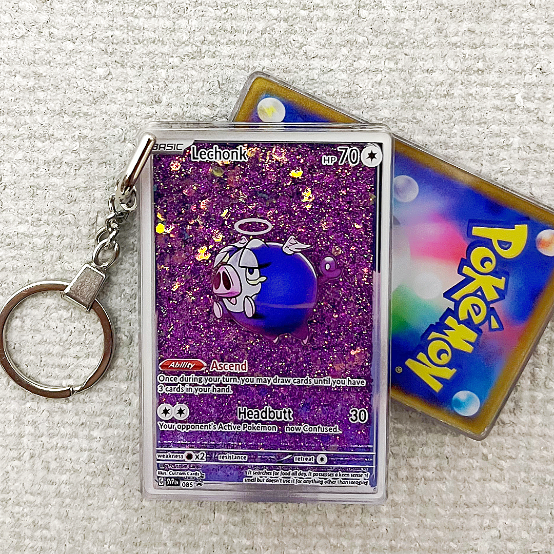 Lechonk Card Quicksand Keychain