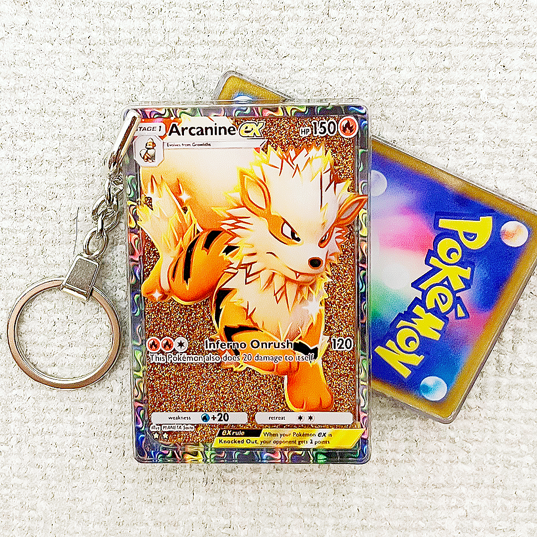 Arcanine EX Card Quicksand Keychain